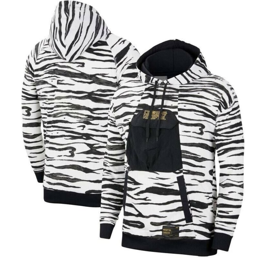 Nike South Korea Tigers Pullover Soccer Hoodie White Black Men CQ9198-100
